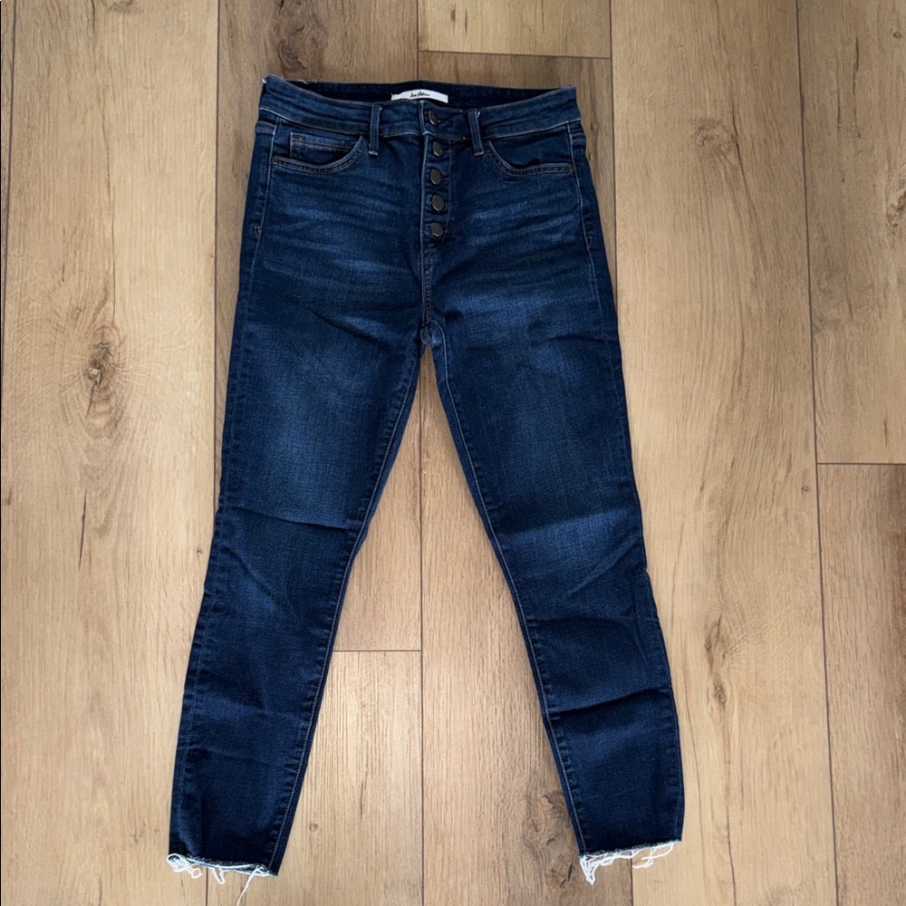 Sam Edelman Dark Indigo Button-Fly Skinny Jeans